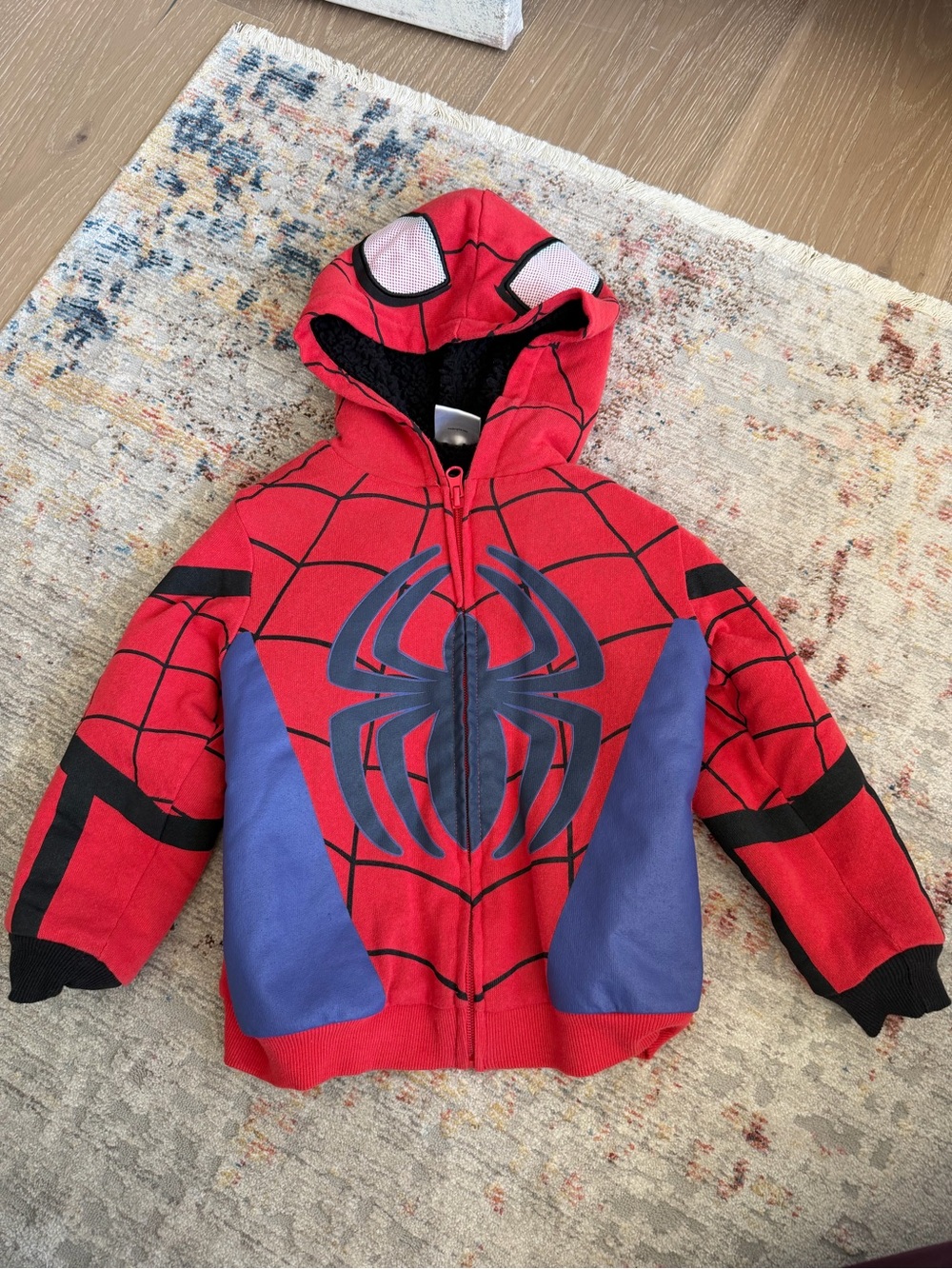 Marvel Spider-Man Boys 4T Sherpa Lined Full Zip Hoodie Jacket